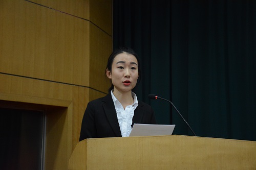 院团委副书记、236爱心社社长张淑彤致欢迎辞